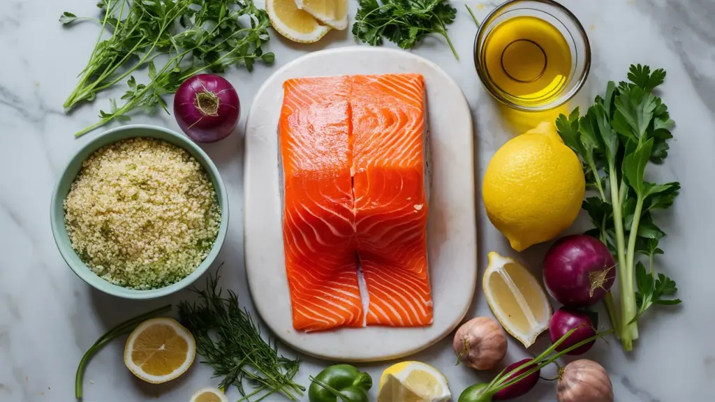 ingredients for salmon dish