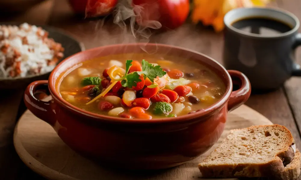 vegetable and bean soup bread