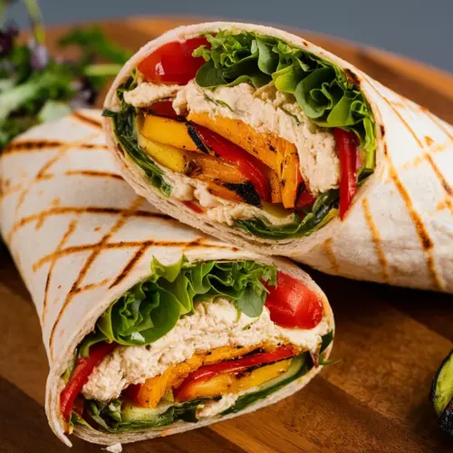 whole wheat veggie and hummus wrap