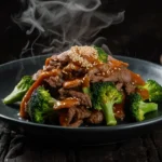 sesame seed beef and broccoli stir fry