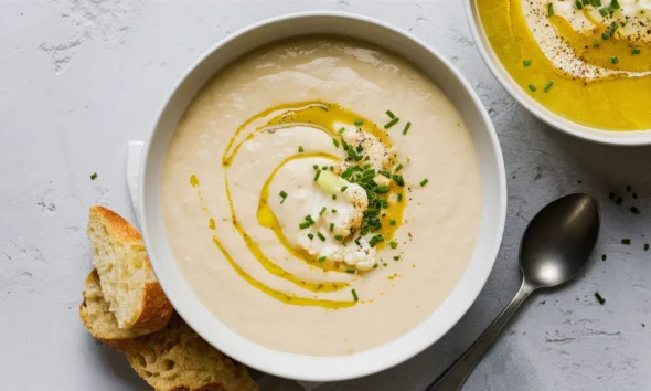 comforting cauliflower leek soup