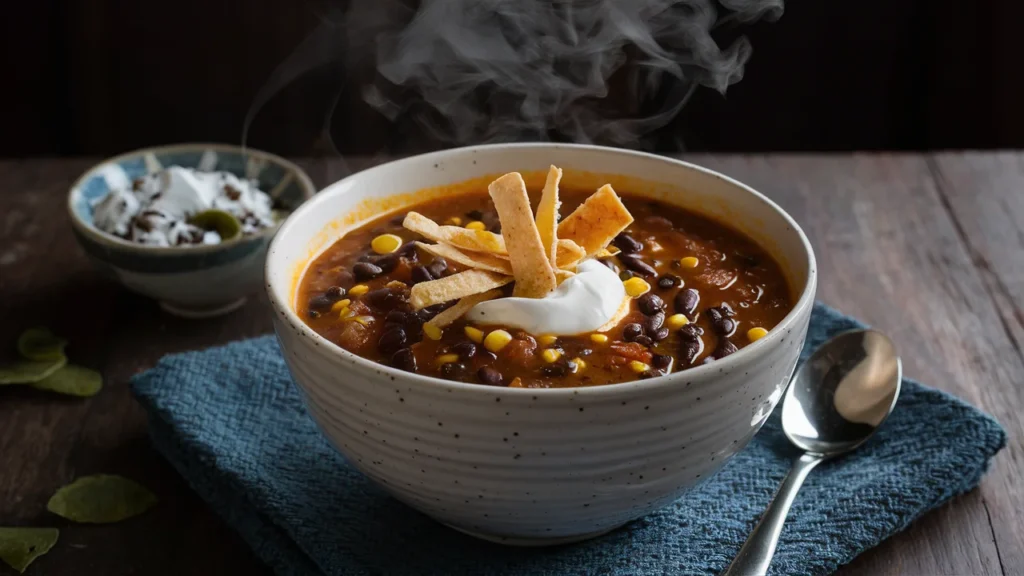 flavorful spicy black bean corn chowder