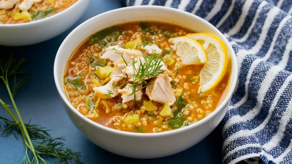 lemony chicken quinoa soup