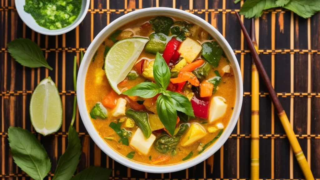 thai inspired coconut curry vegetable soup