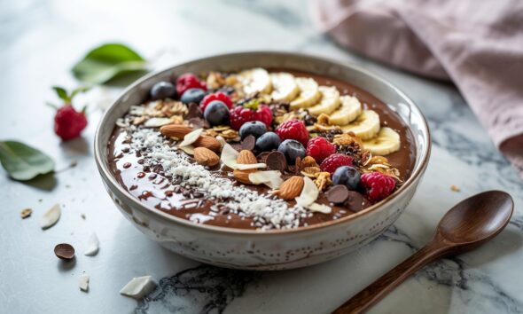 chocolate smoothie bowl complete