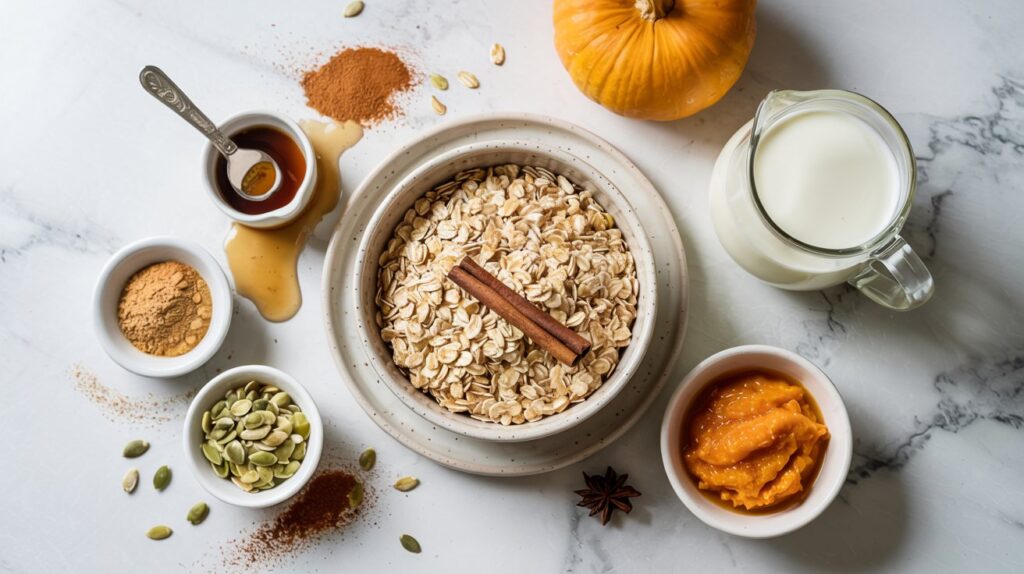 delicious and healthy pumpkin spice oatmeal ingredients
