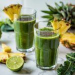 green smoothie with kale and pineapple