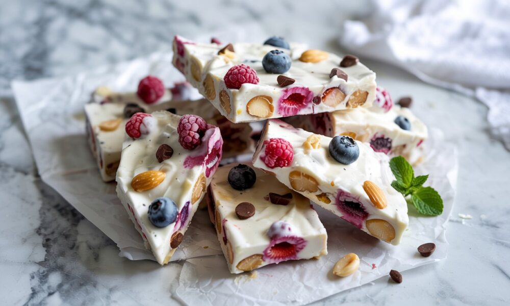 berry greek yogurt bark