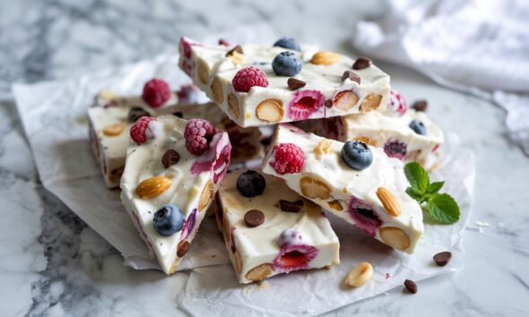 berry greek yogurt bark