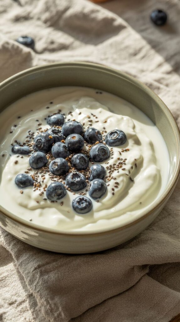 plain yogurt with berries