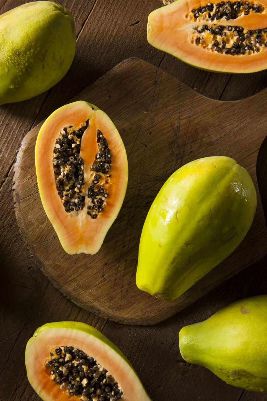 raw organic green papaya