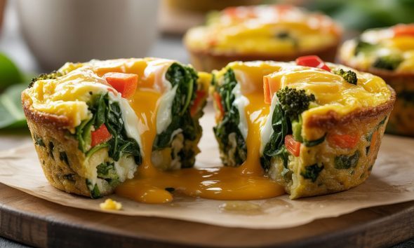 veggie packed egg muffin cups side view